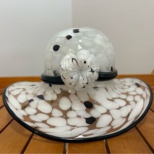 Vintage Murano Style Art Glass Hat Vase